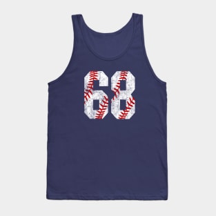 Vintage #68 Baseball Laces Baseball Mom Jersey Love Baseball Tank Top